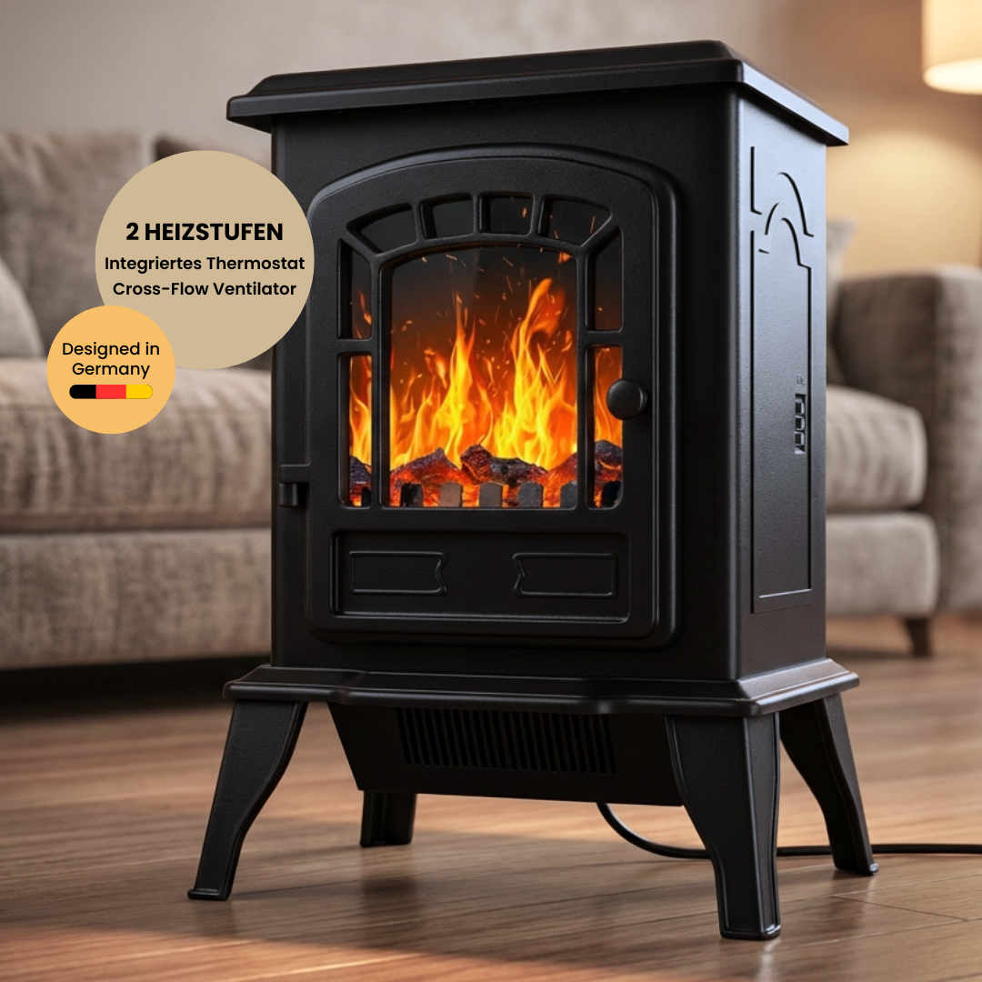 ARTLUMIO - Elektrischer Standkamin mit realistischer Flamme