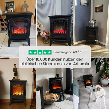 ARTLUMIO - Elektrischer Standkamin mit realistischer Flamme